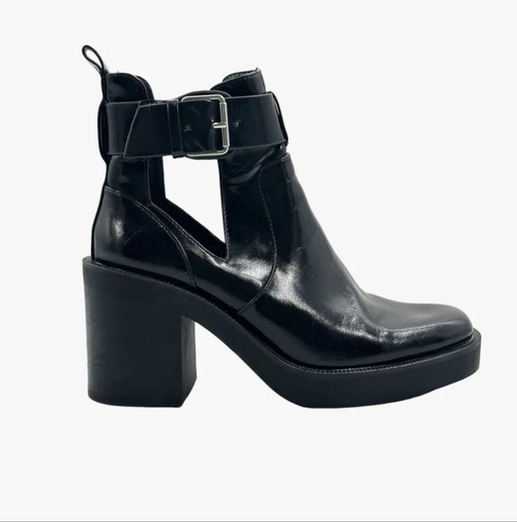 Zara Black Leather Ankle Boots - Picture 2 of 10